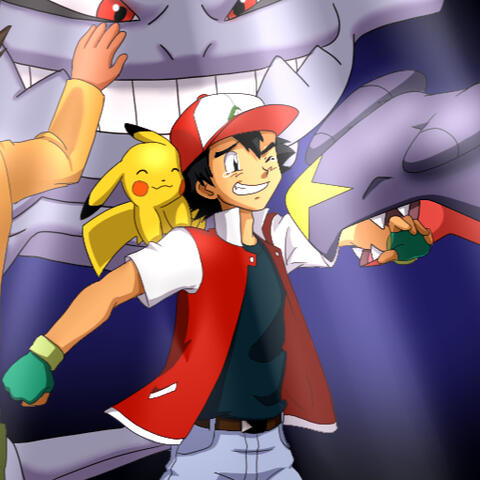 Ash and Garchomp, after evolution!